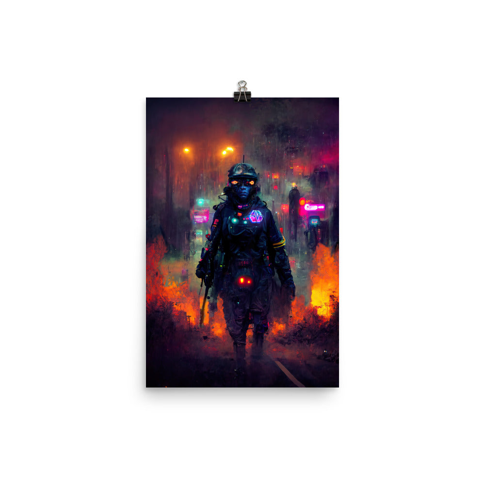 Cyberpunk PulseChain Battlefield - Photo paper poster