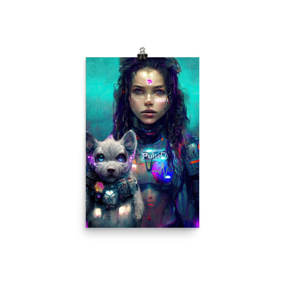 Battle Princess with Doggy - Photo paper poster