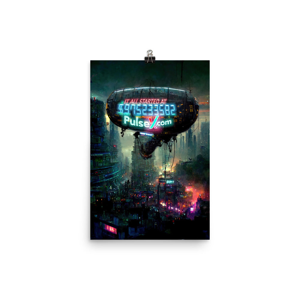 PulseX Cyberpunk Blimp - Photo paper poster