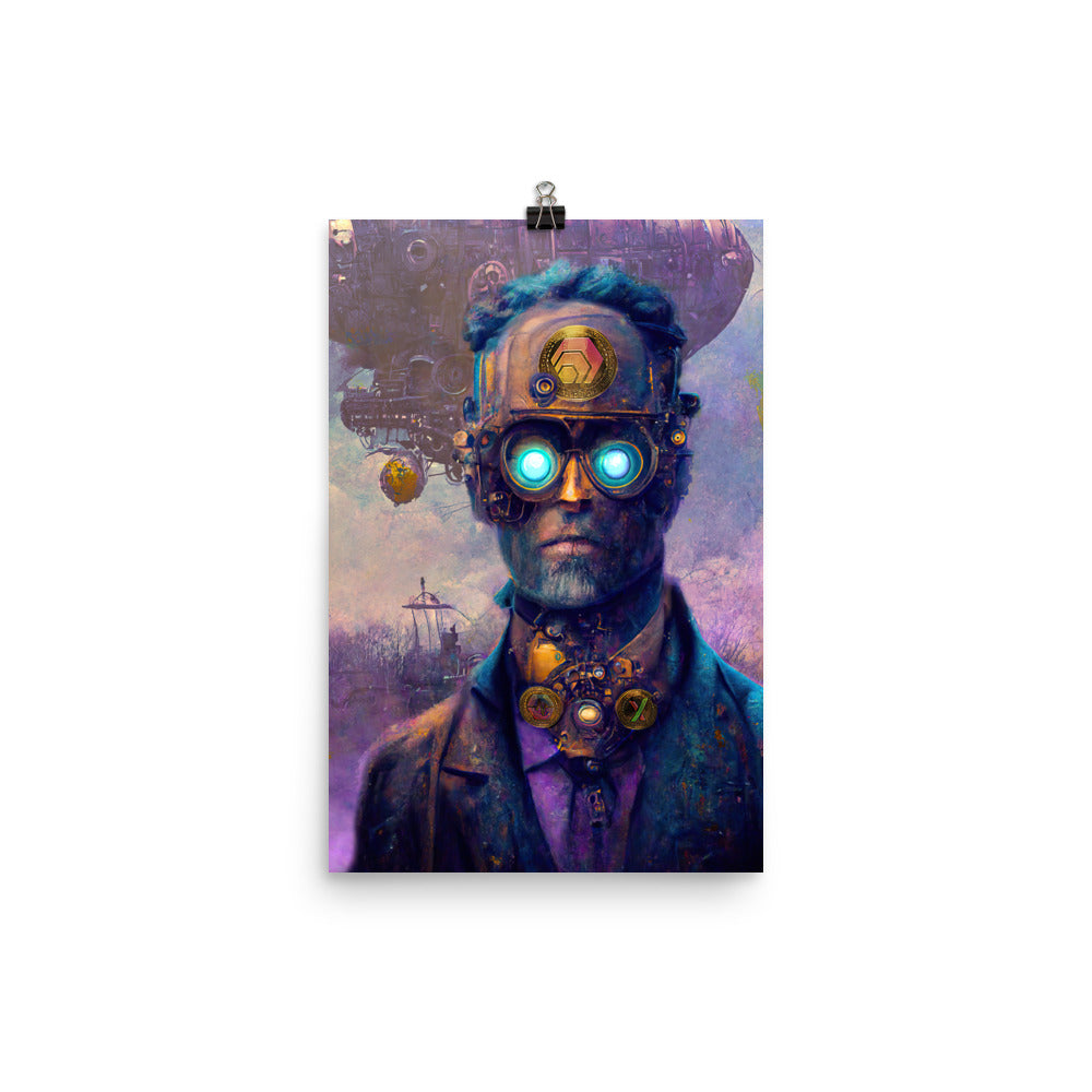 Steampunk Man with AirDrops - Photo paper poster