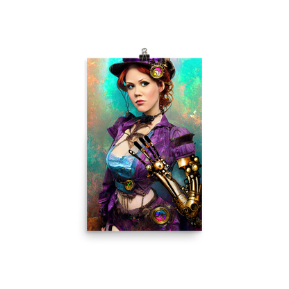 Miss Ward the Steampunk Crypto Maven - Photo paper poster