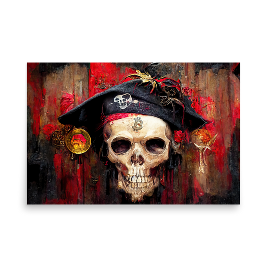 Hex Pirate Jolly Roger - Photo paper poster