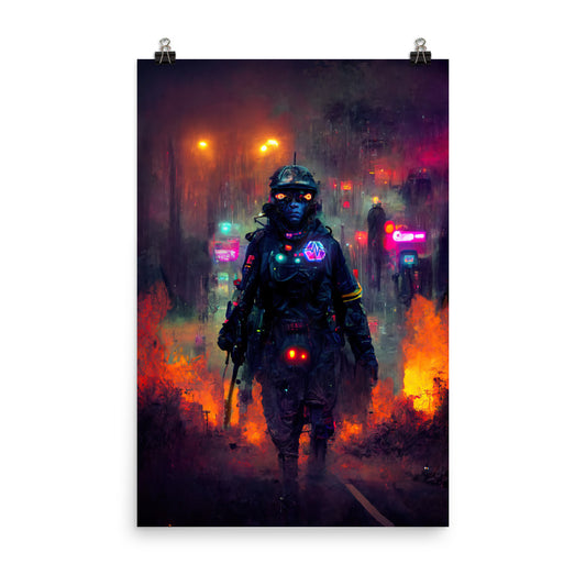 Cyberpunk PulseChain Battlefield - Photo paper poster