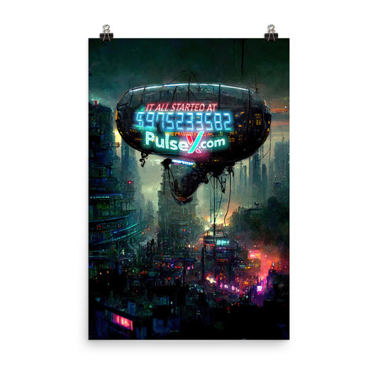 PulseX Cyberpunk Blimp - Photo paper poster
