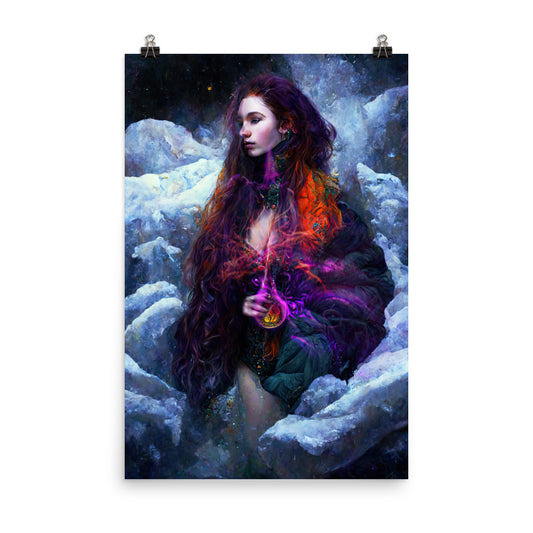 Hex Sorceress in the Snow - Photo paper poster