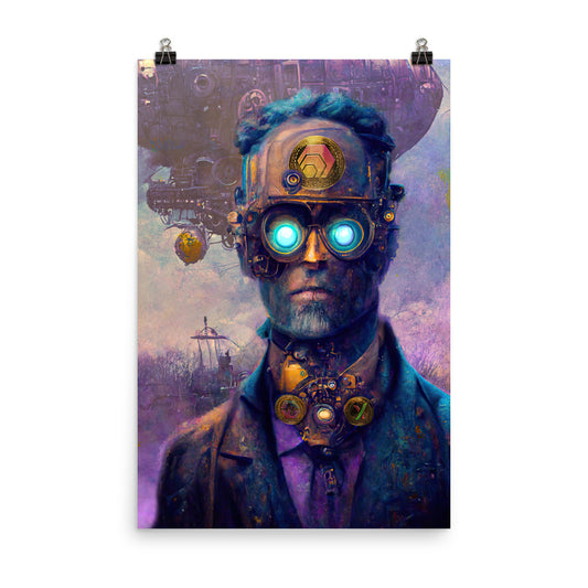 Steampunk Man with AirDrops - Photo paper poster