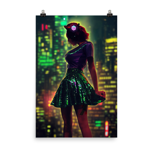 Green Sequin Dress - Photo paper poster