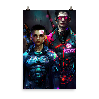 Father and Son Crypto Mercenaries - Photo paper poster