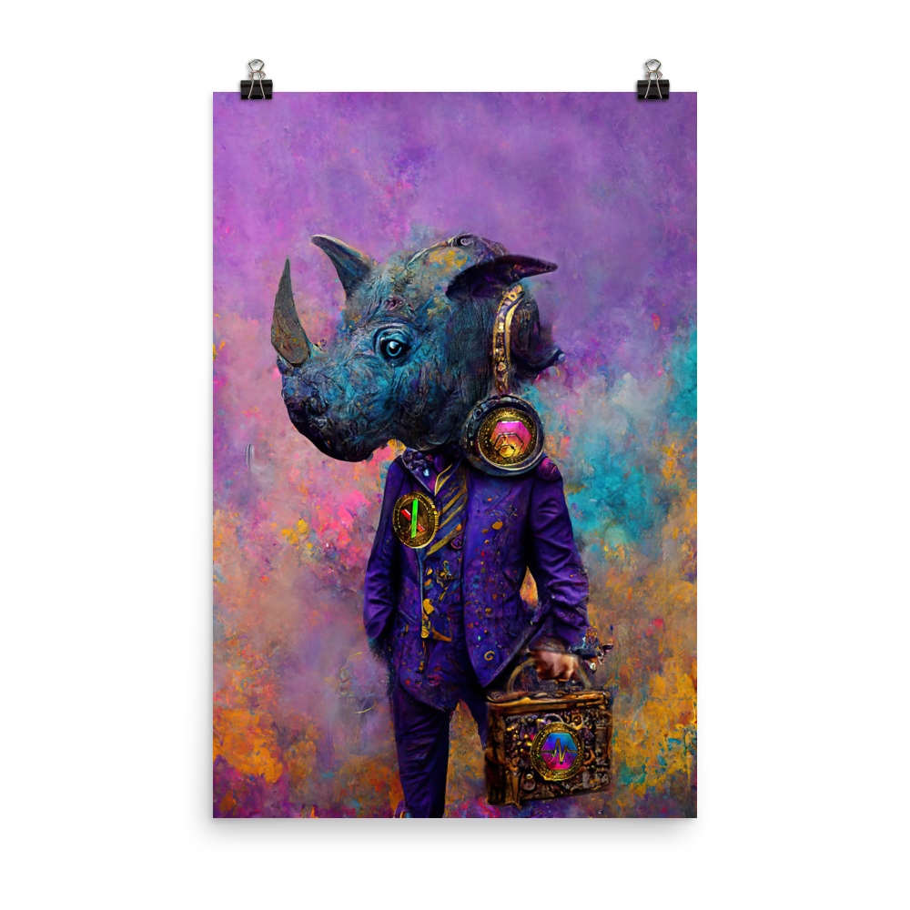 SteamPunk Rhino Man - Photo paper poster