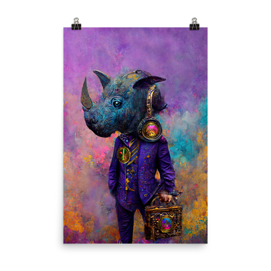 SteamPunk Rhino Man - Photo paper poster