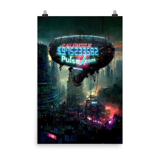 Cyberpunk PulseChain Blimp - Photo paper poster